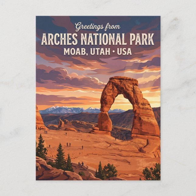 Postal Arco Delicado, Parque Nacional Arches Utah (Anverso)