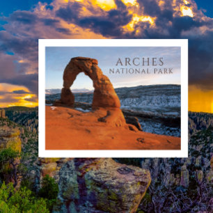 Postal Arco Delicado, vista de invierno, Arches NP