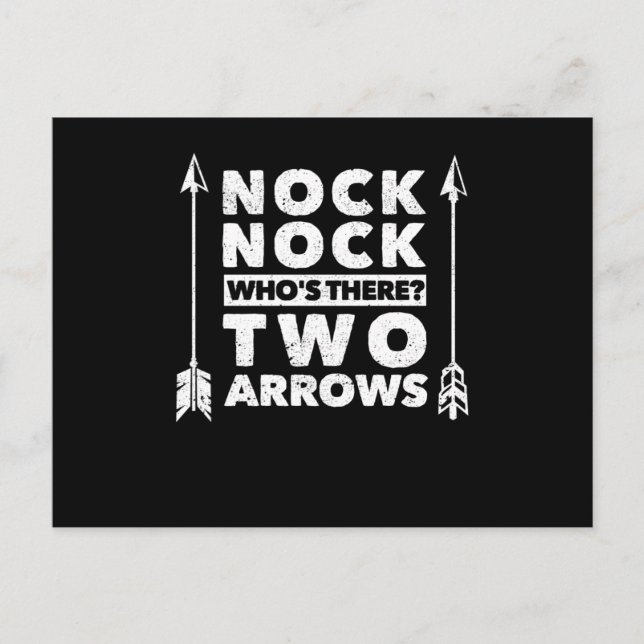 Postal Arco divertido arquero Nock Nock (Anverso)