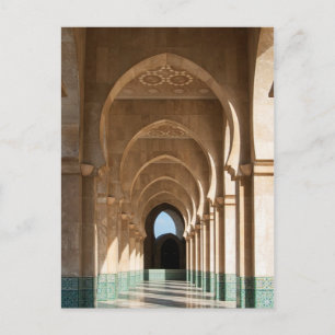 Postal Arco en la Mezquita Hassan II, Casablanca, Marruec