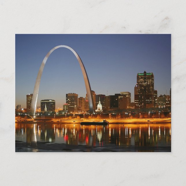 Postal Arco Gateway St. Louis Mississippi de noche (Anverso)