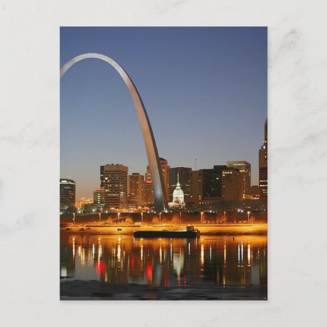 Postal Arco Gateway St. Louis Mississippi de noche (Anverso)