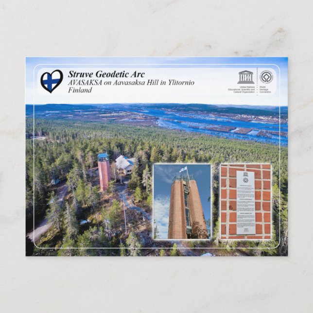 Postal Arco geodésico fuerte AVASAKSA Aavasaksa (Anverso)