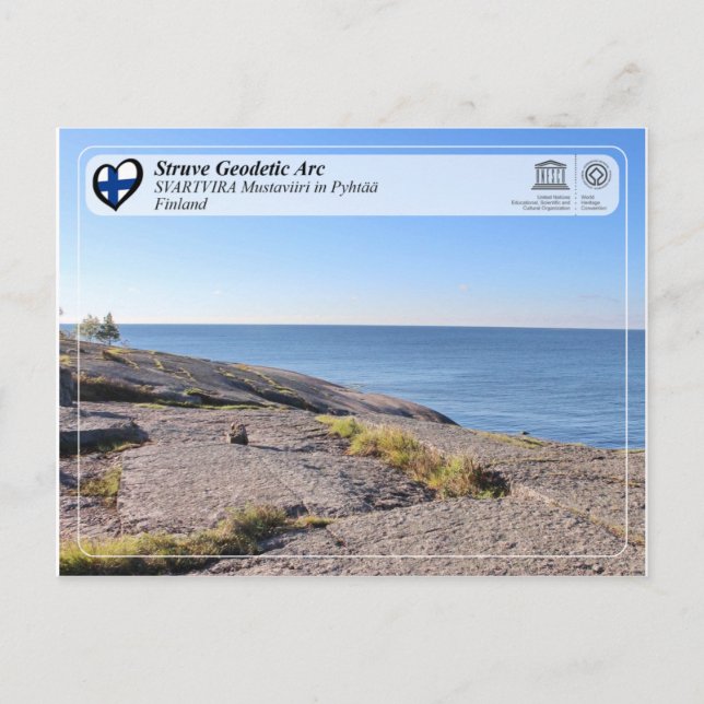 Postal Arco geodésico fuerte de la UNESCO - SVARTVIRA Mus (Anverso)