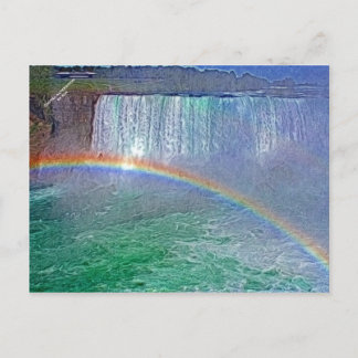 Postal arco iris de las cascadas de Niágara