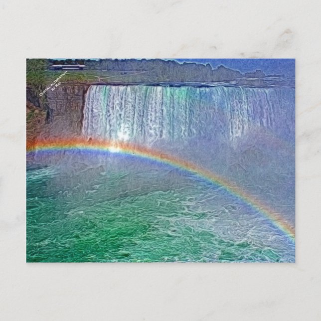 Postal arco iris de las cascadas de Niágara (Anverso)
