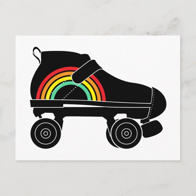 Postal arco iris de patinaje de cuatro rodillos (Anverso)