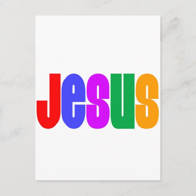 Postal Arco iris Jesús (Anverso)
