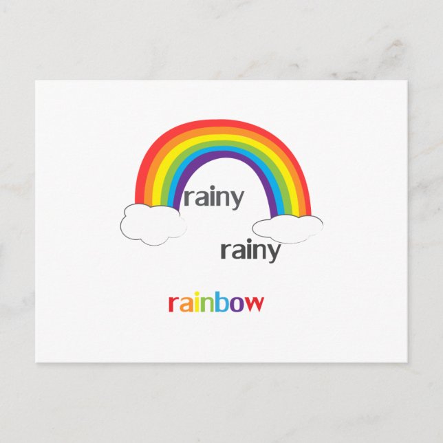 Postal Arco iris lluvioso lluvioso (Anverso)