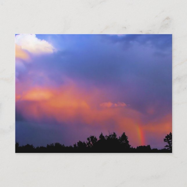 Postal arco iris sobre el ortiz (Anverso)