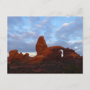 Postal Arco Turret al amanecer I Parque Nacional Arches
