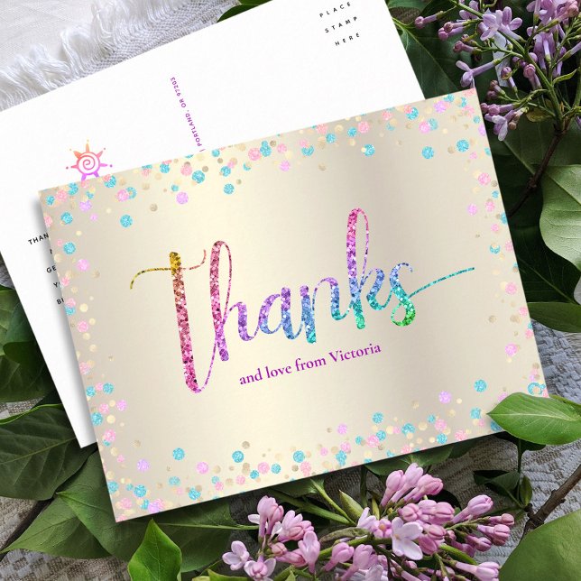 Postal Arcoíris Brillante Cumpleaños Dulces 16 Agradecimi (Subido por el creador)