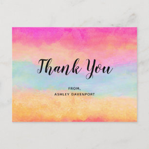 Postal Arcoíris Colorido Abstracto Rayas Gracias