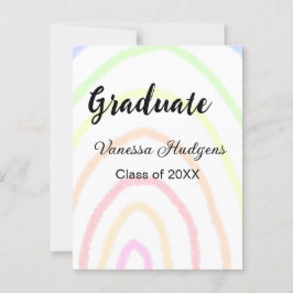 Postal Arcoiris colorido boho graduación agregar nombre a