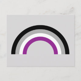 Postal Arcoiris con bandera del orgullo asexual
