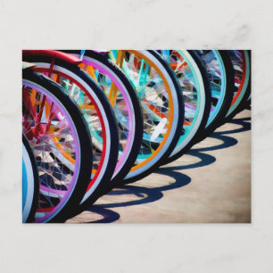 Postal Arcoiris de bicicletas