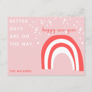 Postal arcoiris de caramelo rosa pastel personalizado