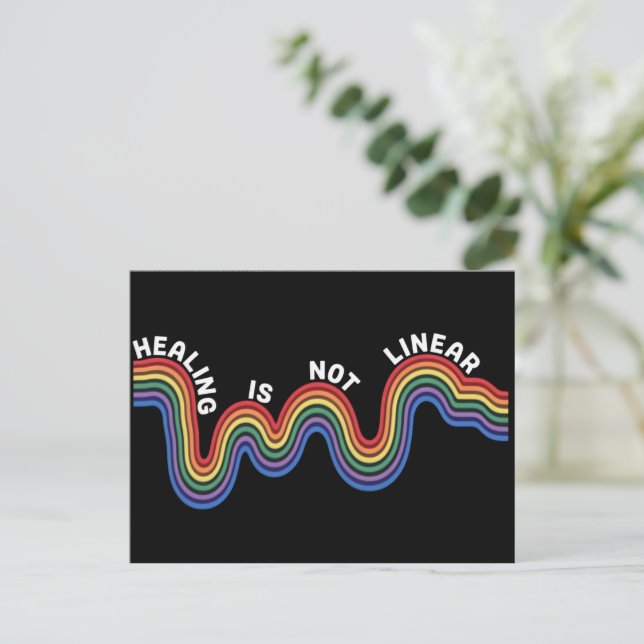 Postal Arcoíris de Conciencia sobre Salud Mental LGBTQ (Anverso de pie)