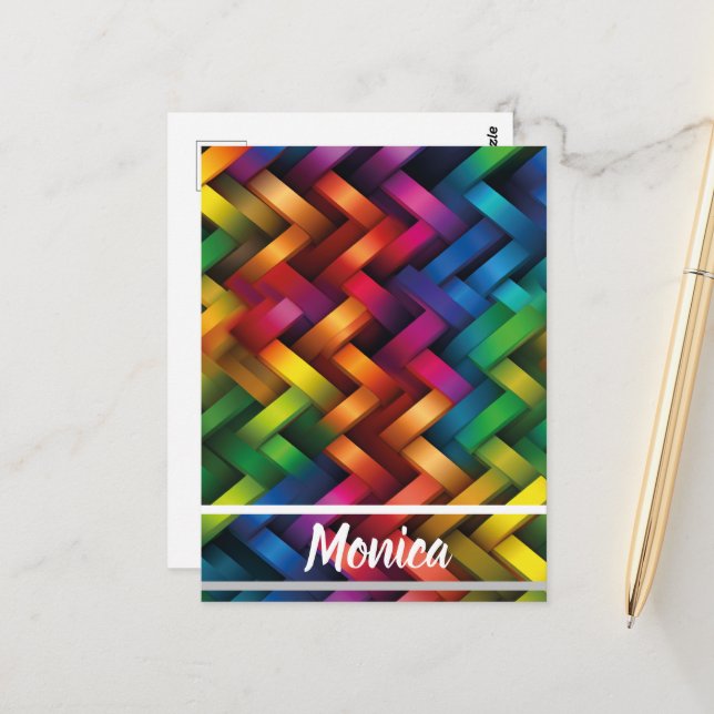 Postal Arcoíris de Geometría Vibrante (Anverso/Reverso In Situ)