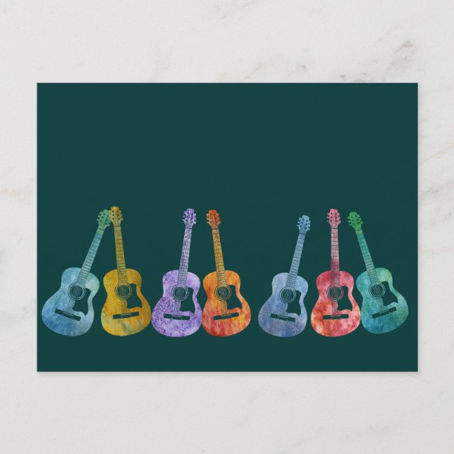 Postal Arcoiris de Guitars (Anverso)