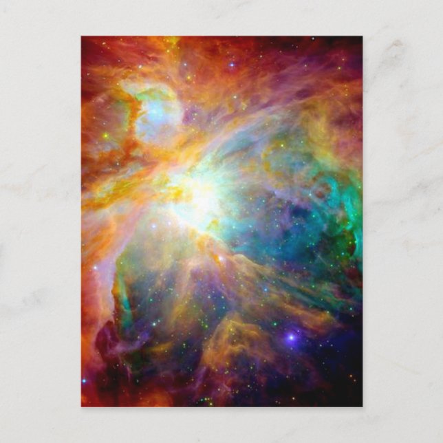 Postal Arcoíris de la Nebulosa de Orión Galaxia (Anverso)