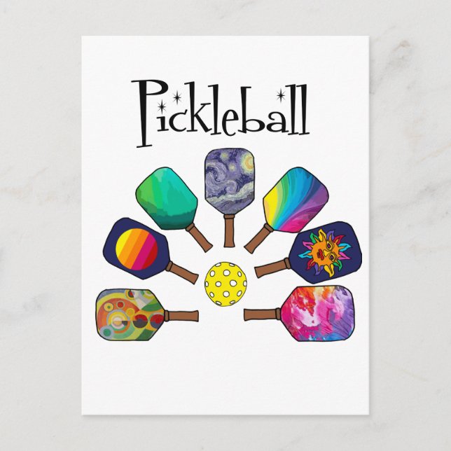Postal Arcoiris deportivo de pádel Guay Pickleball (Anverso)