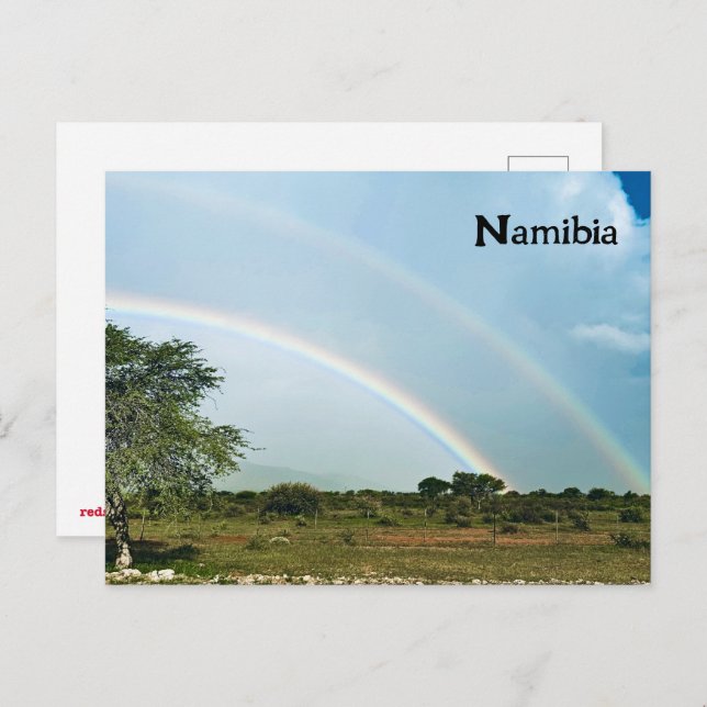 Postal Arcoiris doble de Namibia (Anverso / Reverso)