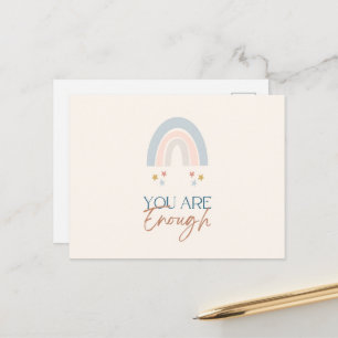 Postal Arcoíris Eres Suficiente Acuarela Terroso
