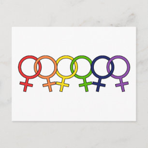 Postal Arcoiris femenino interbloqueada
