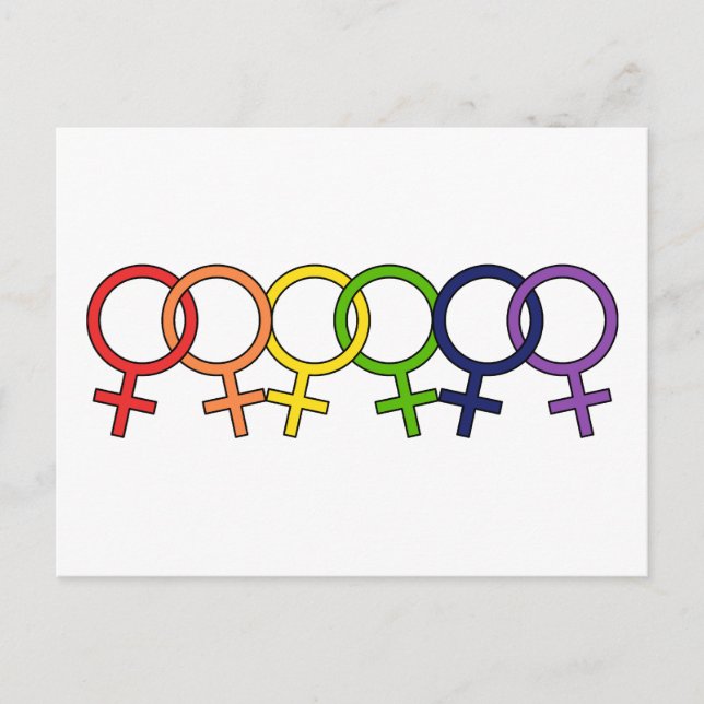 Postal Arcoiris femenino interbloqueada (Anverso)