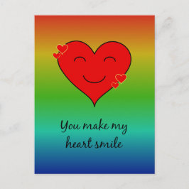 Postal Arcoiris haces sonreír mi corazón