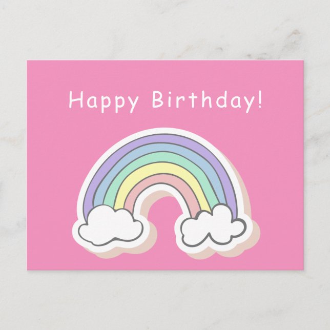 Postal Arcoiris lindo - Chicas Cumpleaños (Anverso)