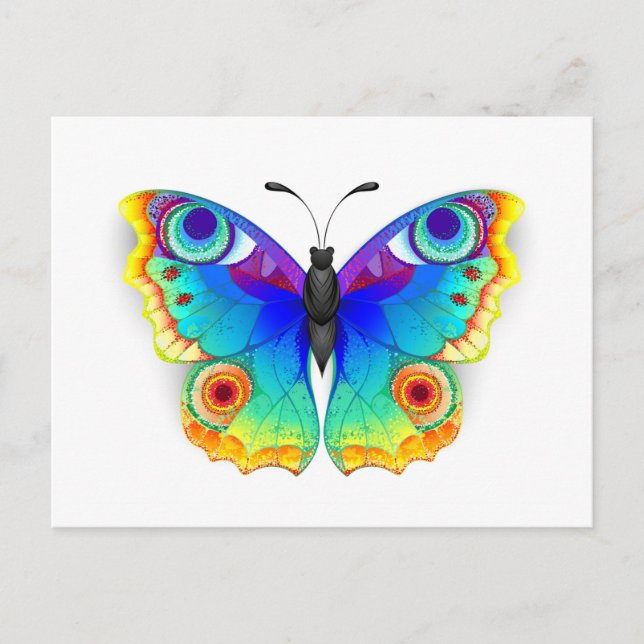 Postal Arcoiris mariposa Peacock Eye (Anverso)