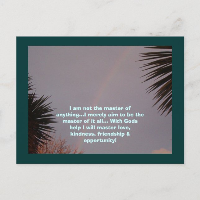 Postal Arcoiris, no soy el amo de nada... (Anverso)