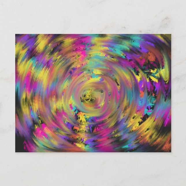 Postal Arcoiris rosa Spiral de arcoiris Funky Guay Resume (Anverso)