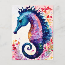 Arcoiris Seahorse Floral Art