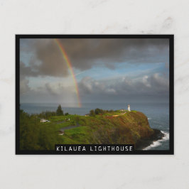 Postal Arcoiris sobre el faro de Kilauea en Kauai