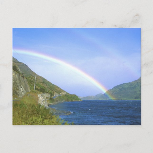 Postal Arcoíris sobre el lago Hawea, Isla Sur, Nueva (Anverso)
