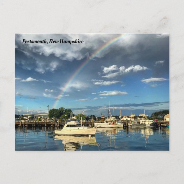 Postal Arcoiris sobre el puerto de Portsmouth, New Hampsh (Anverso)