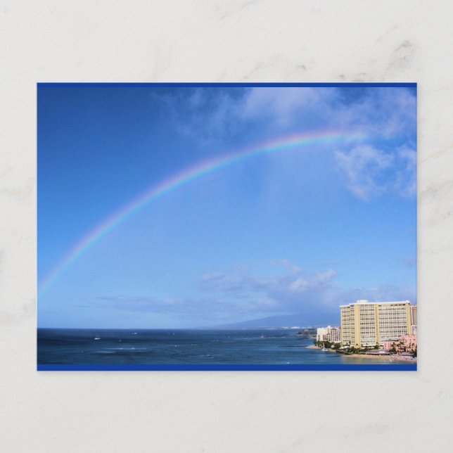 Postal Arcoiris sobre Honolulu, Hawaii (Anverso)
