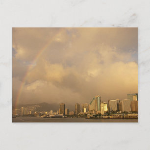 Postal Arcoiris sobre Honolulu, Hawaii, Estados Unidos 3