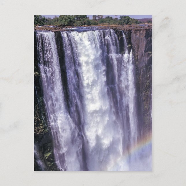 Postal Arcoíris sobre las cataratas Victoria - Zimbabue,  (Anverso)