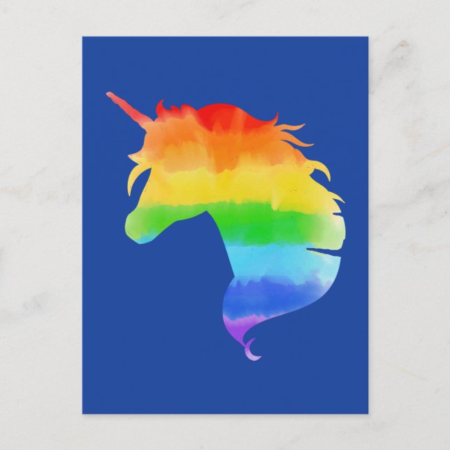 Postal Arcoiris Unicornio (Anverso)