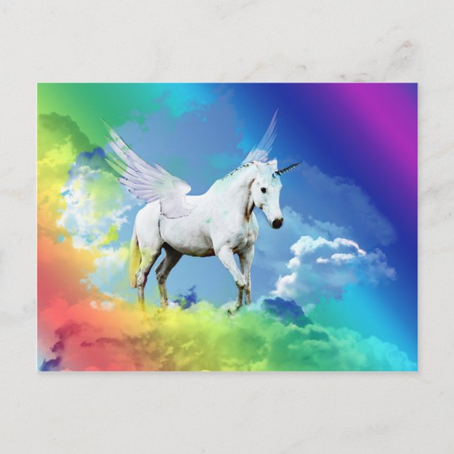 Postal Arcoiris unicornio (Anverso)