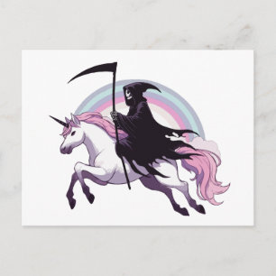 Postal Arcoíris Unicornio Segador