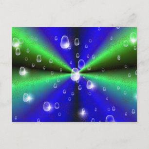 Postal Arcoiris verde azul en optik de cuero de piel de e