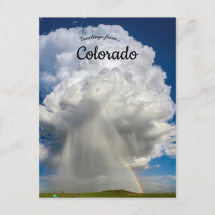 Postal Arcoíris y cortina de lluvia en Colorado