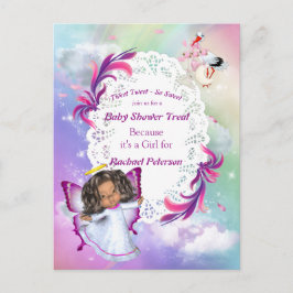 Postal Arcos de lluvia, nubes esponjosas y Baby Shower de