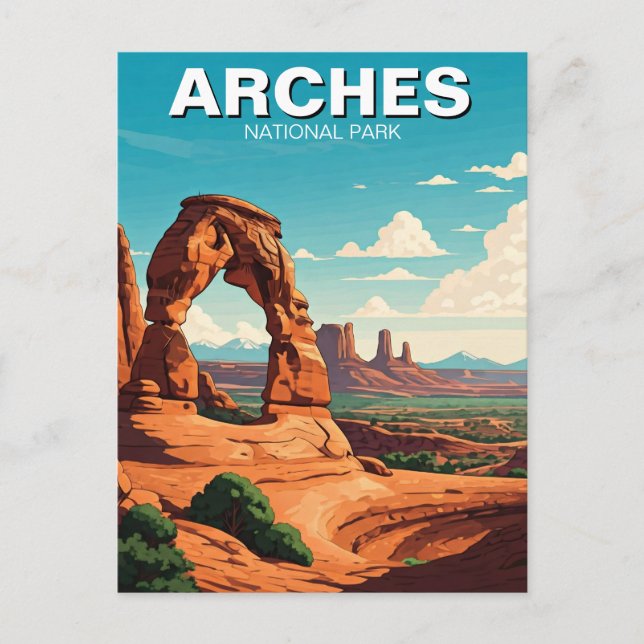 Postal Arcos de Moab Utah Parque Nacional Arco Delicado (Anverso)