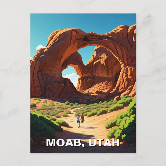 Postal Arcos de Moab Utah Parque Nacional Arco Doble (Anverso)